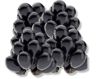 Balon gumowy Fiorello metaliczny czarny metaliczny 50 szt.