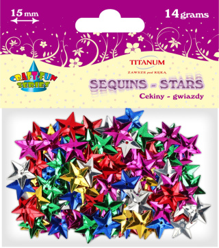 Cekiny Titanum Craft-Fun Series gwiazdki 15mm mix 14g