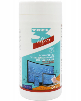 Chusteczki Tres do LCD/LED 100 szt.