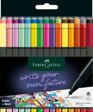 Cienkopis Faber Castell, mix 0,4mm 30kol.
