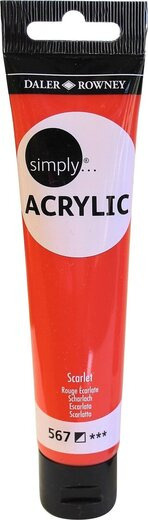 Farba akrylowa Daler Rowney Simply 75ml Scarlet (szkarłat) Farba akrylowa Daler Rowney Simply 75ml Scarlet (szkarłat)