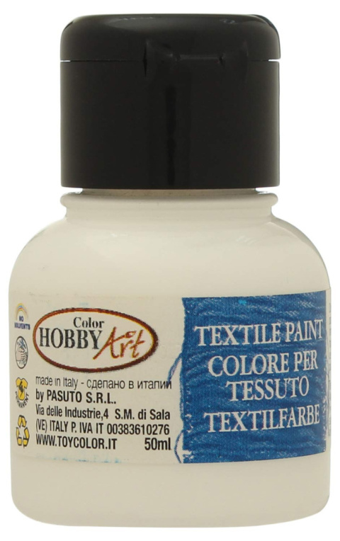 Farba do tkanin Hob-Art kolor: biała 50ml 1 kolor.