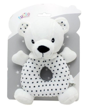 Grzechotka Tulilo miś black&white 18cm