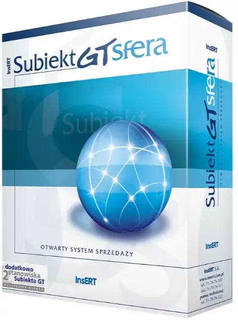 Insert Subiekt Gt Sfera: Licencja na 3 stanowiska Subiekta GT i jedno stanowisko Sfery dla Subiekta GT Insert Subiekt Gt Sfera: Licencja na 3 stanowiska Subiekta GT i jedno stanowisko Sfery dla Subiekta GT