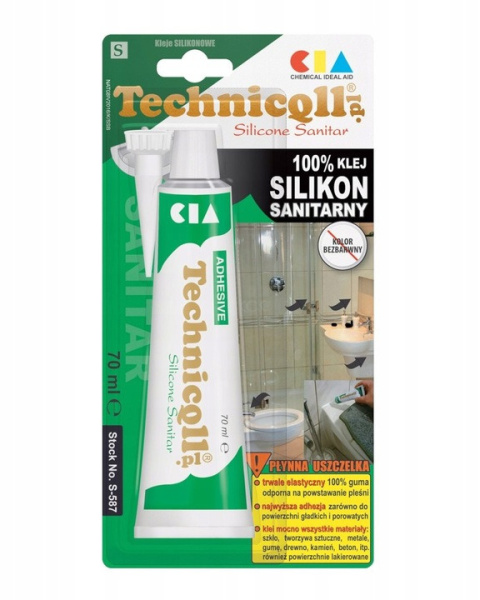 Klej w tubie Technicqll Silikon 70ml bezbarwny sanitarny