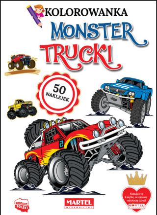 Książeczka edukacyjna Kolorowanka z naklejkami Monster Truck