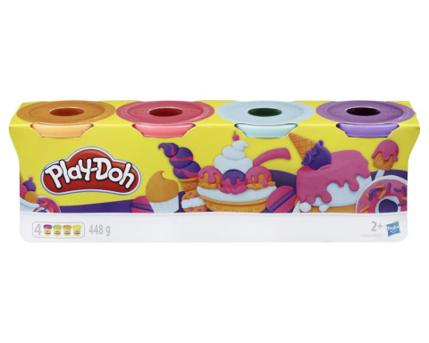 Masa plastyczna dla dzieci Playdoh Tuby uzupełniające (4 kolory) Słodkie kolory mix Masa plastyczna dla dzieci Playdoh Tuby uzupełniające (4 kolory) Słodkie kolory mix