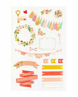 Naklejka (nalepka) urodziny scrapbooking 4 arkusze - 56 szt.