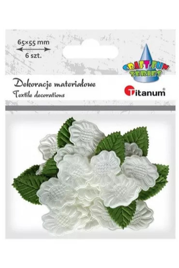 Ozdoba materiałowa Titanum Craft-Fun Series kwiaty gardenii Ozdoba materiałowa Titanum Craft-Fun Series kwiaty gardenii