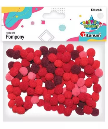 Pompony Titanum Craft-Fun Series czerwony 120 szt.