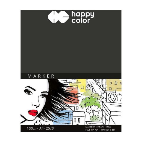 Blok artystyczny Happy Color do markerów A4 100g 25k (HA 3710 2030-A25) Blok artystyczny Happy Color do markerów A4 100g 25k (HA 3710 2030-A25)