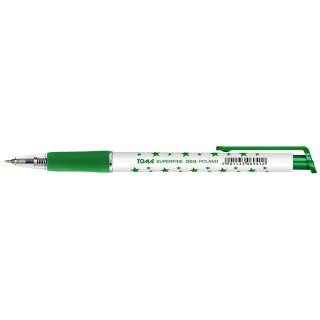Długopis Toma zielony gwiazdki zielony 0,5mm (TO-069)