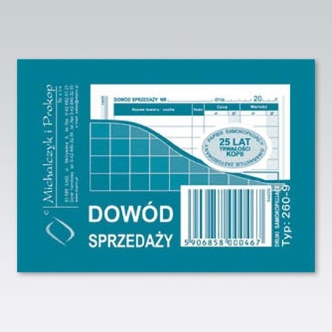 Druk samokopiujący Michalczyk i Prokop Dowód sprzedaży A7 80k. (260-9) Druk samokopiujący Michalczyk i Prokop Dowód sprzedaży A7 80k. (260-9)