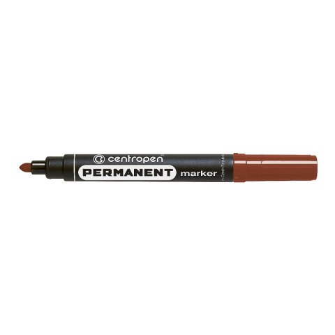 Marker permanentny Centropen, brązowy 2,5mm okrągła końcówka (8566) Marker permanentny Centropen, brązowy 2,5mm okrągła końcówka (8566)