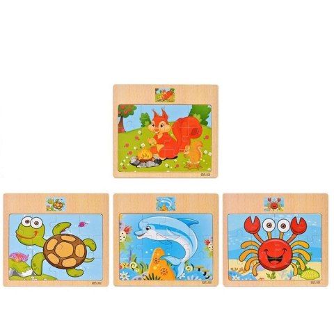 Puzzle Bączek drewniane mini mix wzorów 12 el. (PDM2681) Puzzle Bączek drewniane mini mix wzorów 12 el. (PDM2681)