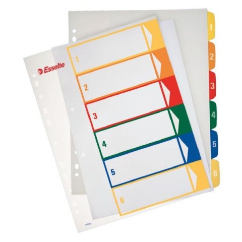 Przekładka numeryczna Esselte maxi A4 mix kolorów 6k 1-6 (100212) Przekładka numeryczna Esselte maxi A4 mix kolorów 6k 1-6 (100212)
