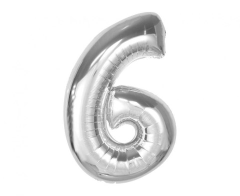 Balon foliowy Godan Smart, cyfra 6 srebrna, 92 cm (CH-S9S6) Balon foliowy Godan Smart, cyfra 6 srebrna, 92 cm (CH-S9S6)