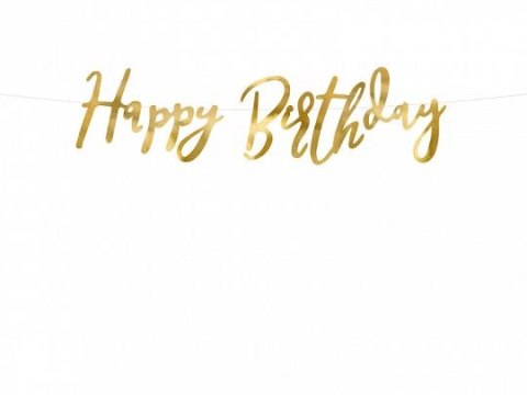 Girlanda Partydeco Baner Happy Birthday, złoty, 16.5x62cm (GRL75-019M) Girlanda Partydeco Baner Happy Birthday, złoty, 16.5x62cm (GRL75-019M)