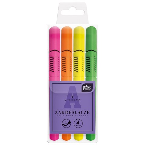 Zakreślacz Interdruk neonowe 5902277350022, mix 1,0-3,0mm (4KOL) Zakreślacz Interdruk neonowe 5902277350022, mix 1,0-3,0mm (4KOL)
