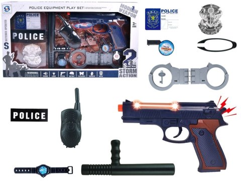 Zestaw policyjny Lean Pistolet z Dźwiękiem Kajdanki Odznaka (12137) Zestaw policyjny Lean Pistolet z Dźwiękiem Kajdanki Odznaka (12137)
