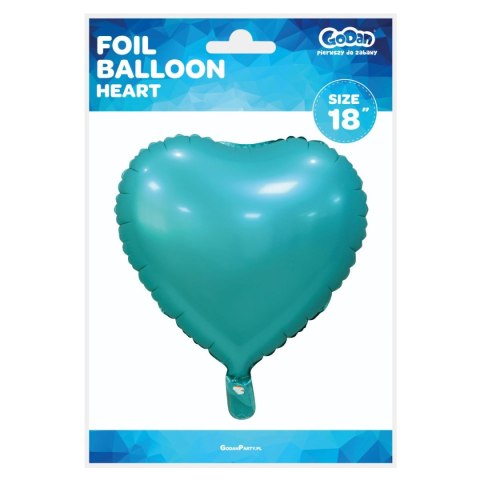 Balon foliowy Godan Serce, matowe, turkusowe (BS-HMTR) Balon foliowy Godan Serce, matowe, turkusowe (BS-HMTR)