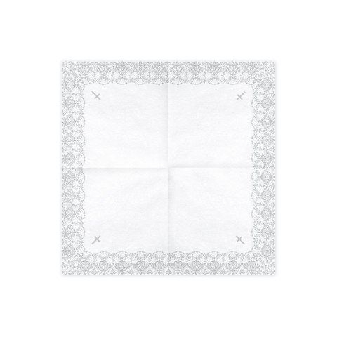Serwetki Partydeco Komunijne z ornamentem (1 op. / 20 szt.) biały papier [mm:] 330x330 (SP33-64-018)