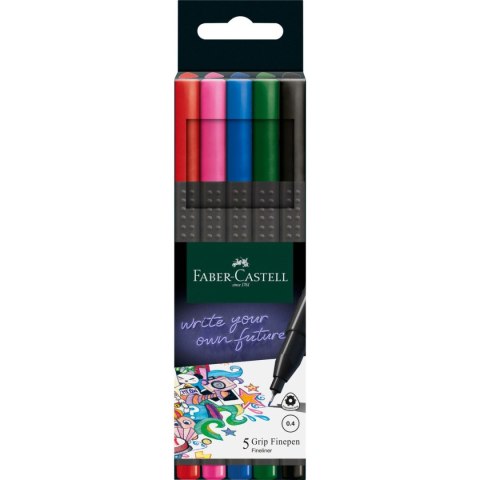 Cienkopis Faber Castell Grip, mix 0,4mm 5kol. (151604FC) Cienkopis Faber Castell Grip, mix 0,4mm 5kol. (151604FC)