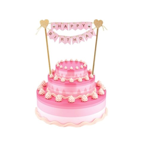 Dekoracja na tort Godan Happy Birthday jasnoróżowa (QT-DHBR) Dekoracja na tort Godan Happy Birthday jasnoróżowa (QT-DHBR)