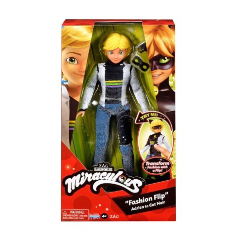 Lalka Orbico Sp. Z O.o. MIRACULOUS BIEDRONKA I CZARNY KOT Adrien / Czarny Kot w zmieniającym się stroju z cekinami Fashion Flip 