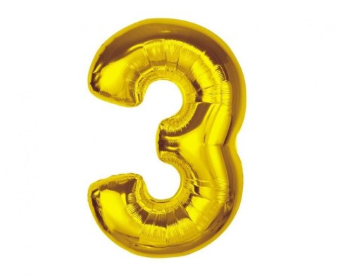 Balon foliowy Godan Smart, cyfra 3, złota, 92 cm (CH-S9Z3) Balon foliowy Godan Smart, cyfra 3, złota, 92 cm (CH-S9Z3)