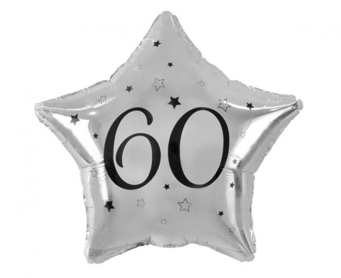 Balon foliowy Godan gwiazda srebrna, nadruk czarny 60 19cal (FG-G60C) Balon foliowy Godan gwiazda srebrna, nadruk czarny 60 19cal (FG-G60C)