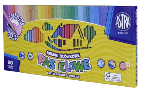 Kredki ołówkowe Astra pastelowe 50 kol. Kredki ołówkowe Astra pastelowe 50 kol.