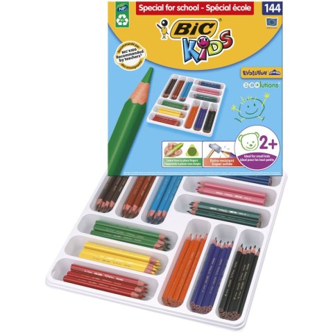 Kredki ołówkowe Bic Kids Evolution Triangle 144szt 12 kol. (887831) Kredki ołówkowe Bic Kids Evolution Triangle 144szt 12 kol. (887831)
