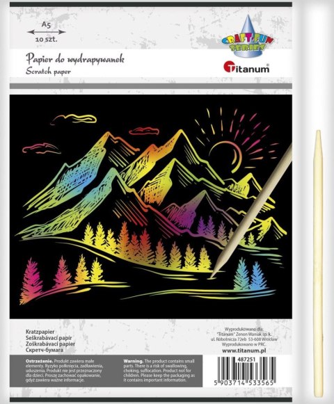 Papier do scrapbookingu Titanum Craft-Fun Series Papier do wydrapywanek A5 czarny (5903714533565) Papier do scrapbookingu Titanum Craft-Fun Series Papier do wydrapywanek A5 czarny (5903714533565)