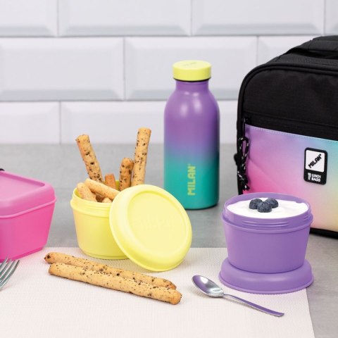 Pojemnik MILAN okrągły na lunch 0,25 l z zakręcaną pokrywką fioletowy seria SUNSET Pojemnik MILAN okrągły na lunch 0,25 l z zakręcaną pokrywką fioletowy seria SUNSET