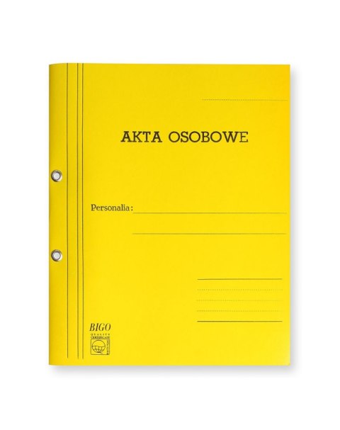 Teczka do akt osobowych Bigo A4 żółty tektura 300g (0075) Teczka do akt osobowych Bigo A4 żółty tektura 300g (0075)