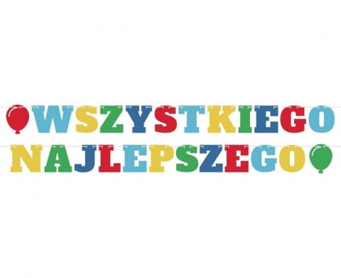 Girlanda Godan Wszystkiego Najlepszego, 2 baloniki, kolorowa, 2x300 cm (PF-GWN2) Girlanda Godan Wszystkiego Najlepszego, 2 baloniki, kolorowa, 2x300 cm (PF-GWN2)