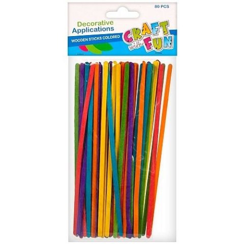 Kolorowe drewniane patyczki Craft Fun 80 sztuk (291074) Kolorowe drewniane patyczki Craft Fun 80 sztuk (291074)
