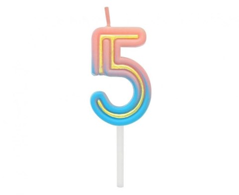 Świeczka urodzinowa Godan cyferka B&C Neon 5, 44x28x12mm (7C-SCN5) Świeczka urodzinowa Godan cyferka B&C Neon 5, 44x28x12mm (7C-SCN5)