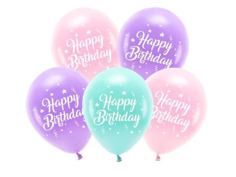 Balon gumowy Partydeco Eco 26 cm, Happy Birthday mix 260mm (ECO26P-201-081-5) Balon gumowy Partydeco Eco 26 cm, Happy Birthday mix 260mm (ECO26P-201-081-5)