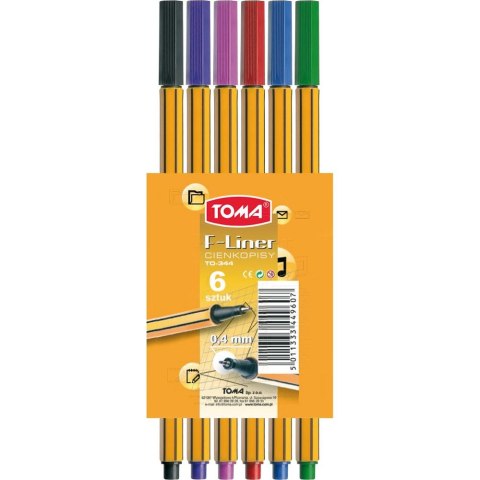 Cienkopis Toma, mix 0,4mm 6kol. (344) Cienkopis Toma, mix 0,4mm 6kol. (344)