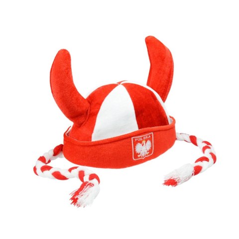 Czapka Arpex z rogami i warkoczami Biało-czerwoni (SP5047) Czapka Arpex z rogami i warkoczami Biało-czerwoni (SP5047)