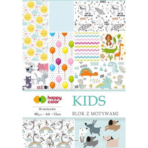 Zeszyt papierów kolorowych Happy Color Kids Natura 30 motyw A4 80g 15k (3808 2030-K) Zeszyt papierów kolorowych Happy Color Kids Natura 30 motyw A4 80g 15k (3808 2030-K)