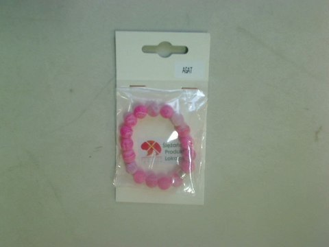 Bransoletka Mol bransoletka agat trawiony rózowy 10mm Bransoletka Mol bransoletka agat trawiony rózowy 10mm