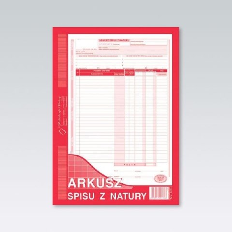 Druk samokopiujący Michalczyk i Prokop Arkusz spisu z natury A4 48k. (341-1) Druk samokopiujący Michalczyk i Prokop Arkusz spisu z natury A4 48k. (341-1)