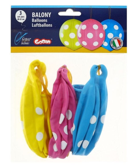 Balon gumowy Godan GROCHY IŁKI Z GUMKĄ 3 szt mix 450mm (GB/PG40) Balon gumowy Godan GROCHY IŁKI Z GUMKĄ 3 szt mix 450mm (GB/PG40)