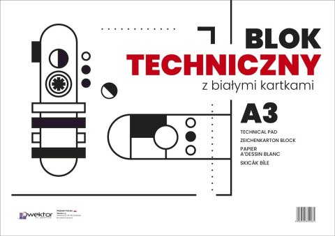 Blok techniczny Wektor A3 biały 160g 10k Blok techniczny Wektor A3 biały 160g 10k
