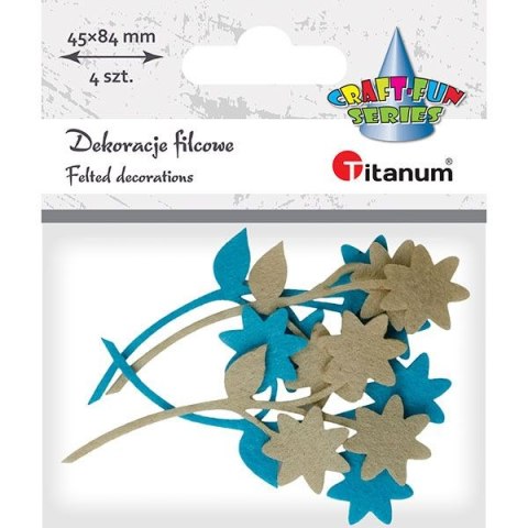 Ozdoba filcowa Titanum Craft-Fun Series kwiaty z gałązką (19YJ-006) Ozdoba filcowa Titanum Craft-Fun Series kwiaty z gałązką (19YJ-006)