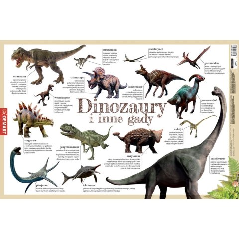 Podkład na biurko Demart DINOZAURY I INNE GADY mix gumowany plastik Podkład na biurko Demart DINOZAURY I INNE GADY mix gumowany plastik