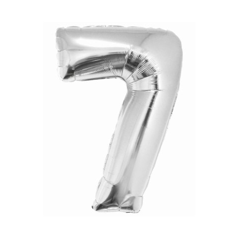 Balon foliowy Godan Smart cyfra 7 srebrna 76cm (CH-SSR7) Balon foliowy Godan Smart cyfra 7 srebrna 76cm (CH-SSR7)